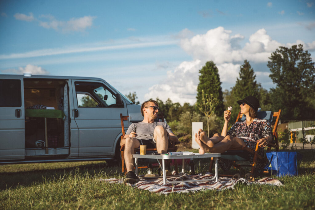 Zwischenstopp Camping im Naturpott Borkenberge - Wohnmobile auf großen Stellplätzen